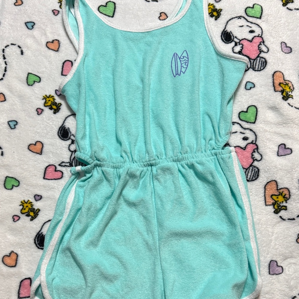 Light Blue Sleeveless terry Romper